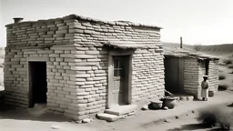 egyptian old house with great wall 1950