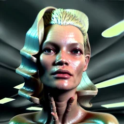 Ultra Realistic retro sci-fi, Supermarket parking scene, 1960 year, blonde woman, sweet young Kate moss face, x rays eyes, face makeup, tight latex coat; many panic people, Retro sci-fi style, soft color, highly detailed, unreal engine 5, ray tracing, RTX, lumen lighting, ultra detail, volumetric lighting, 3d, finely drawn, high definition, high resolution.