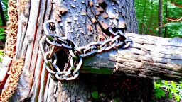 Backyard chain attached to afe log