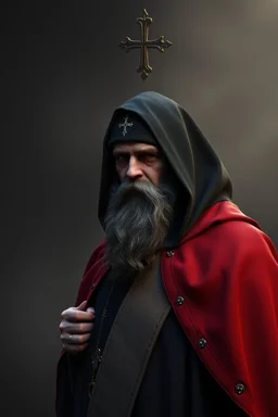 orthodox russian monk for a horror , 3d model for a videogame, template, full-length