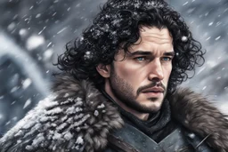 Jon Snow in 8k anime artstyle, winter them, close picture, fantasy world, intricate details, highly detailed, high details, detailed portrait, masterpiece,ultra detailed, ultra quality