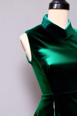 dark green velvet Necklace Mannequin Stand on a luxury table