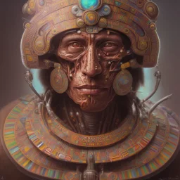 Inca warrior, aztec, rich deep colors masterpiece, sMartin Wittfooth, Luigi Spano, Mandy Jurgens, stellar photography, No skin, muscles showing, flesh, human face anatomy, Close-up, Portrait, Photorealism, crumbles into pieces, Melancholie, Lumen Reflections, Photojournalism, , rich details, ultra-HD