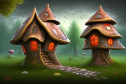 mushroom house with windows