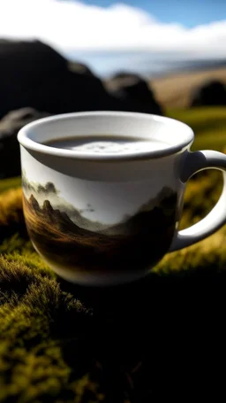 A coffee cup with Sycamore Gap on it