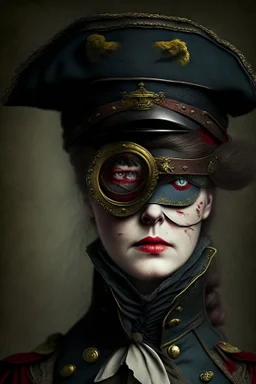 captain of an army victorian times woman eye patch