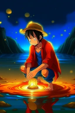 Picture of Luffy finding the one piece.