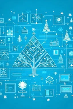 Christmas card in the style of information technology