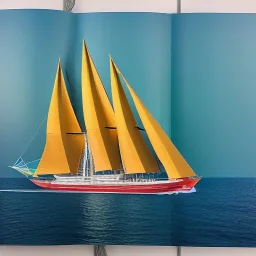 fullbody Drawing of 'sketch of SailShip ',intricate detail,andrea bonelli,Kilian Eng,Ohrai,evan lee,Aleksandr Sidelnikov,KyuYong Eom,three quarters frontal aerial view,toned colors,16k