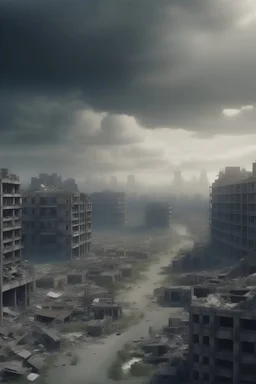 A city after a nuclear strike, 4k resolution