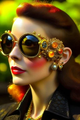 Beautiful of Dutch girl wearing sunglasses with Medieval brooch jewelry., Brooch, gold brooch and daimond, brooches for multiway dresses, decorative jewelry, designed to be attached to garments, decorated with enamel or with gemstones, The best brooch jewelry designs, wildlife as gold brooch design, modern brooches