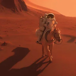 an astronaut riding a horse on mars artstation, hd, dramatic lighting, detailed