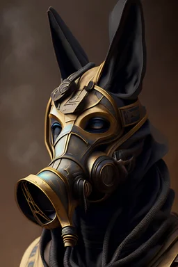 a mask that combines a gas mask, and Anubis