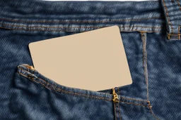 jean pocket with card coming out of pocket