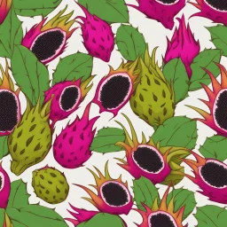 A background with colors of dragon fruit and its leaves