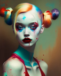 painting by koson ohara and marta bevacqua, Harley Quinn lagh