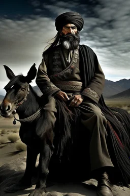 Imagine the rugged expanse of Balochistan, where the spirit of valor runs deep. In this land, a legendary Balochi warrior emerges, known for his towering presence and indomitable spirit. Picture him atop a majestic steed, his black turban billowing in the wind, his beard and mighty mustaches framing a face etched with determination. But what truly sets him apart are his colossal trousers, a symbol of his strength and resilience.