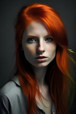 portrait of beautiful vicious redhead