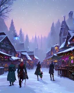 A magical snowy warlock Christmas market