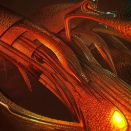 biomorphic alien schip with lighting, colours, 3D, foto-realistic,TG, 8k, art by HR Giger.