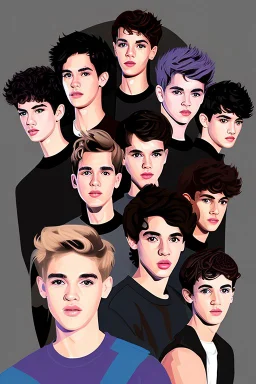 Extremely rich temperate pop artists teen boys portrait