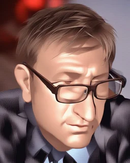 man wearing glasses, simple 3d animation