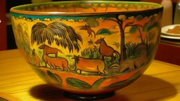 A savanna made out pottery painted by Paul Gauguin