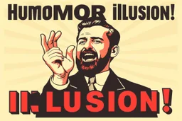 "Humor is an illusion!" propaganda poster