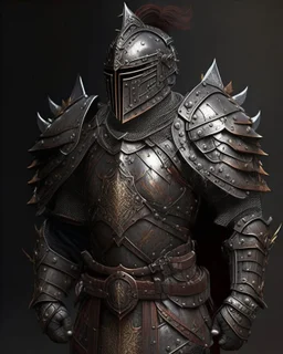 An armor made of a mixture of steel and leather, worn by a strong commander with magical power