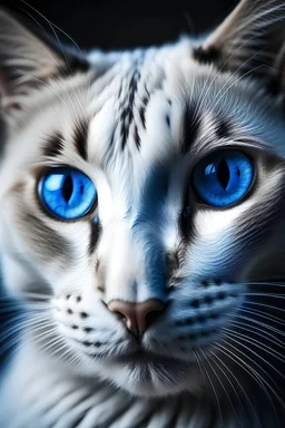 portray of a blue eyed cat