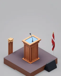 speaking podium, isometric
