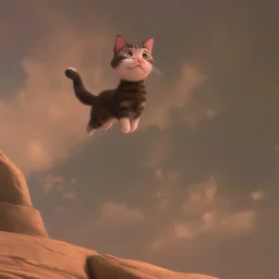 A cat flying