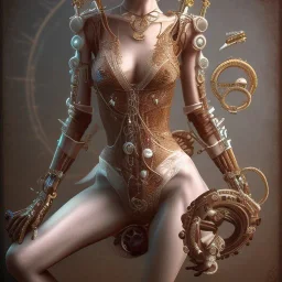 Biomechanical steampunk bailarina