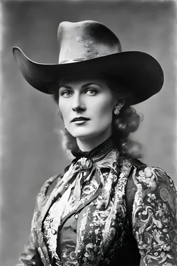 Buffalo Bill’s Wild West show also featured another, much less agreeable cowgirl known as Calamity Jane. She often performed with Wild Bill Hickock, with whom she associated on a personal level. Martha “Calamity” Jane Cannary was a frontierswoman who earned her nickname after rescuing a military Captain involved in a Native American ambush. With questionable character, boldness, and the ability to captivate, Calamity Jane was a woman-of-all trades. Following the military from fort to fort on t