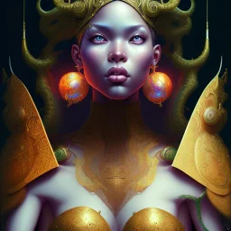 sango fantasy, fantasy magic, intricate, sharp focus, illustration, highly detailed, digital painting, concept art, matte, artgerm and paul lewin and kehinde wiley, masterpiece