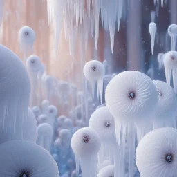 ultra detailed matte painting of many tiny epic fantasy ice flowers and many tiny semi transparent white snowflakes, majestic, intricate, masterpiece, insanely detailed, 4k resolution, cinematic smooth, intricate details , soft smooth lighting, vivid pastel colors, iridescent accents