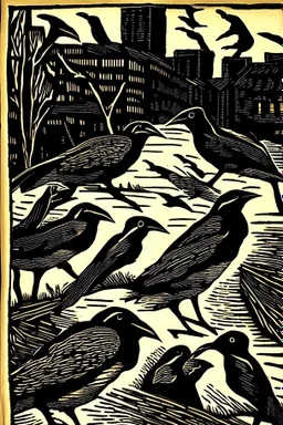 birds woodcuts van gough london 1930