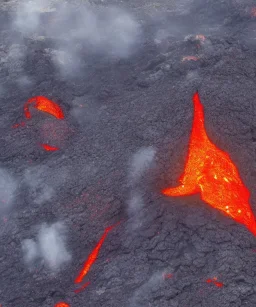 Christmas tree surrounded by lava in a volcano