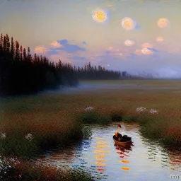 Monet Painting of muskeg with in alaska