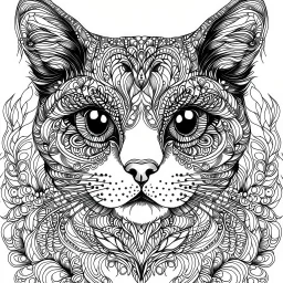 cat, realistic, Animal, mandala, coloring book, clean line art, wildlife-inspired, kid style, happy expressions, –no sketch, color, –ar 3:4, white background, minimal black lines, 8k, minimal black color, low black colors, coloring page, use pure black and white colors, avoid thick black colors, thin black line art, avoid colors, perfect shape, perfect clear lines, clear edges, fill edges, exact perfect edges,