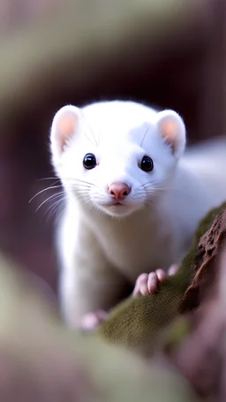 very cute white weasel cute eyes