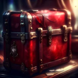 Watercolor precious red old suitcase with black lace and rubies, Trending on Artstation, {creative commons}, Fanart, AIart, {Woolitize}, by Charlie Bowater, Illustration, Color Correction, Cinematic, Nikon D750, Brenizer Method, Side View, Perspective, Depth of Field , Field of View, Lens Flare, Tone Colors, Perfectionism, Edge Lighting, Natural Lighting, Soft Lighting, Accent Lighting, Diffraction Correction, Completely Shown with Imperfections