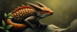 portrait of wild dragon slug fox above byzantes