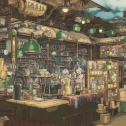 steampunk Starbucks cafe