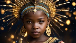 little very young Zulu girl, beautiful, peaceful, gentle, confident, calm, wise, happy, facing camera, head and shoulders, traditional Zulu costume, perfect eyes, exquisite composition, night scene, fireflies, stars, beautiful intricate insanely detailed octane render, 8k artistic photography, photorealistic concept art, soft natural volumetric cinematic perfect light, chiaroscuro, award-winning photograph, masterpiece, Raphael, Caravaggio, Bouguereau, Alma-Tadema