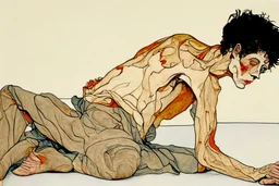 painting of a figure with the life-filled void of an empty existence, egon schiele masterpiece