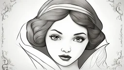 Snow White image easy sketch
