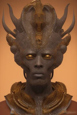 shiny black male African Egyptian alien, cracks in the voodoo head, wicked, eyes, crown, Elephant, 8k, finely detailed, photo realistic, tiger turquoise skull head gold dragon space alien snow skeleton gold hornytoad silver crown silver eyes playing drums