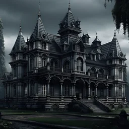 large gothic mansion gloomy