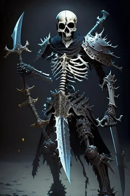 dark age armored skeleton knight with sword , death incarnate